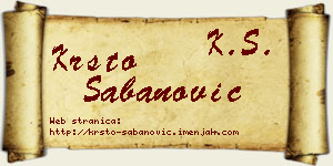 Krsto Šabanović vizit kartica